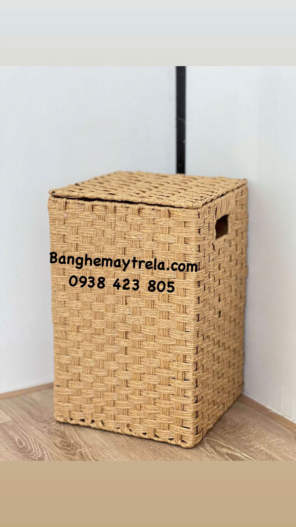 Giỏ đựng đồ vuông mây nhựa